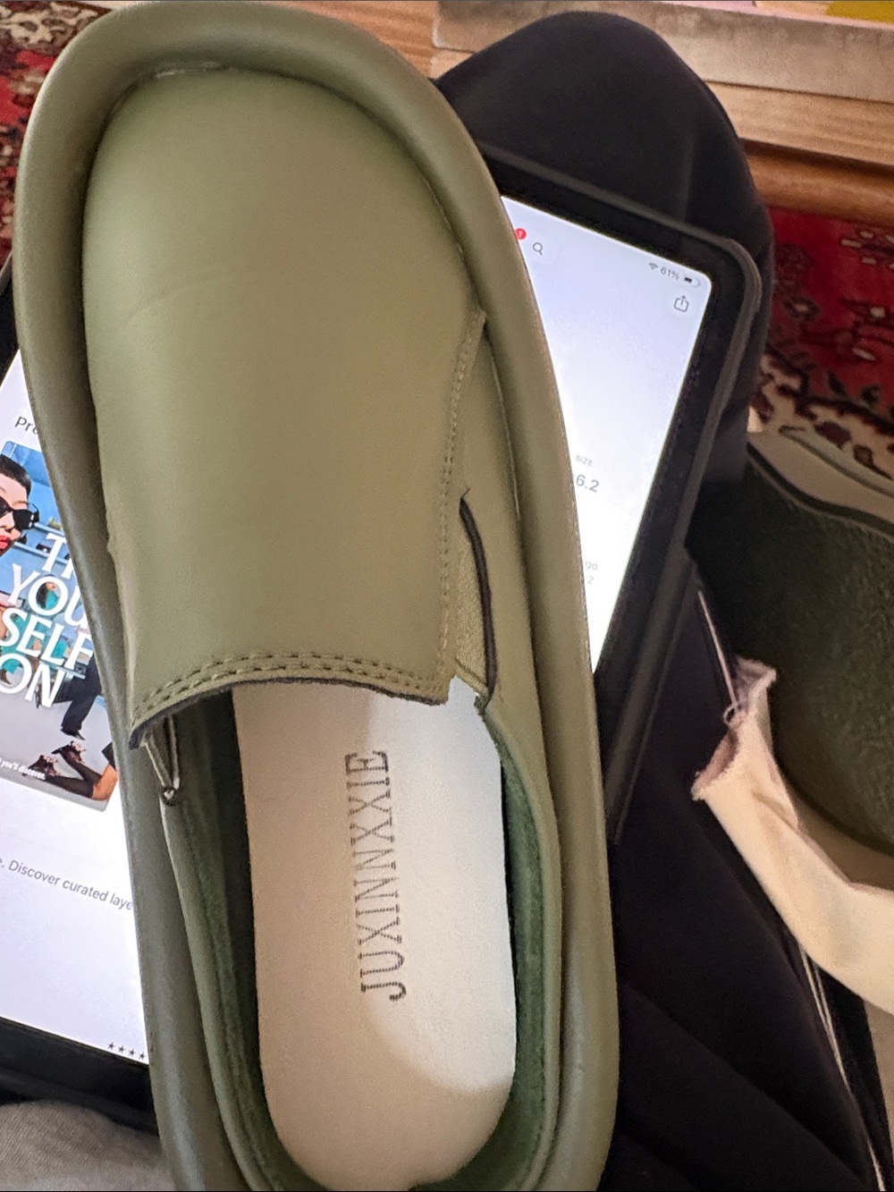 Juxinxie Olive Slip-On Women's Mule